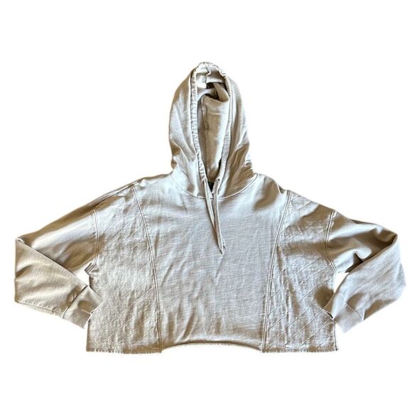 Wild Fable Cropped Hooded Sweatshirt in Wheat - Picture 1 of 6